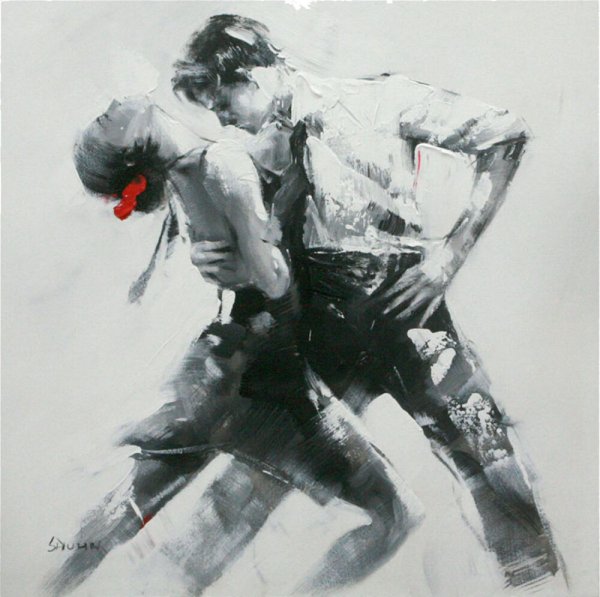 Картина в серых тонах абстракция