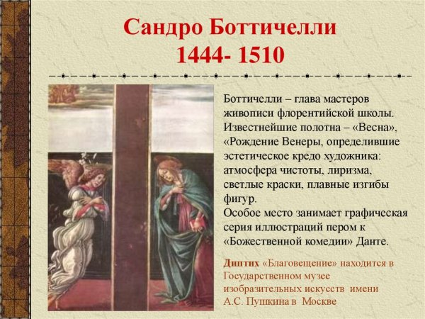 Сандро Боттичелли кратко