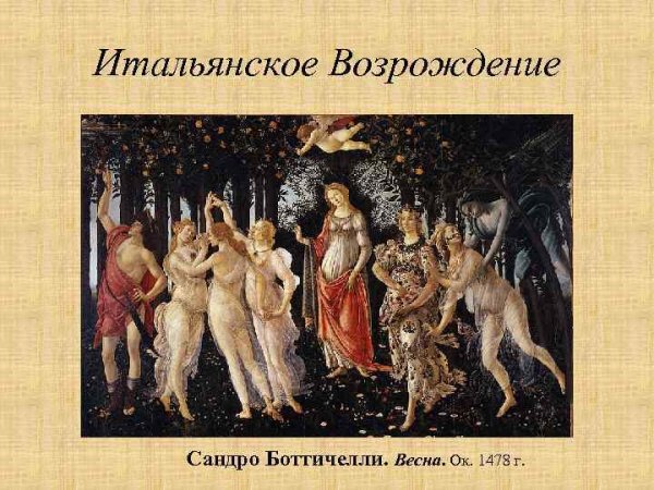 Искусство раннего Возрождения Сандро Боттичелли
