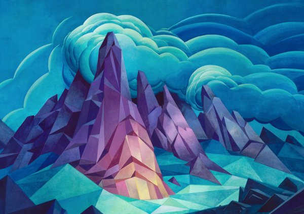 Polygonal Landscape Paintings by Laura Bifano