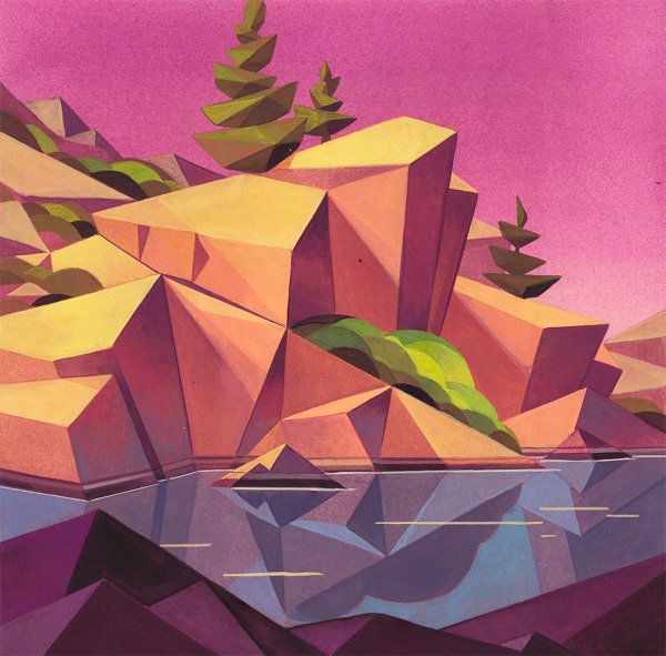 Пейзаж из геометрических фигур