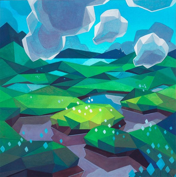 Полигональнальная Графика пейзаж