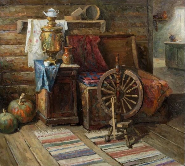 Михаил Калинин натюрморт с прялкой