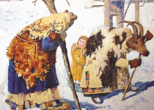 М. Павлова. Ряженые картина