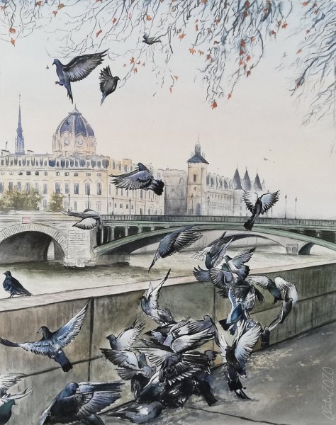 Joseph Zbukvic акварель пейзаж