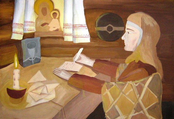 Мать с похоронкой рисунок