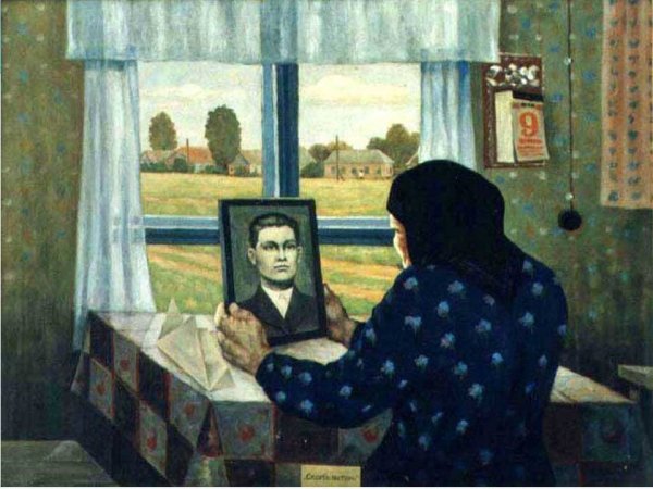 Мать у окна ждет сына