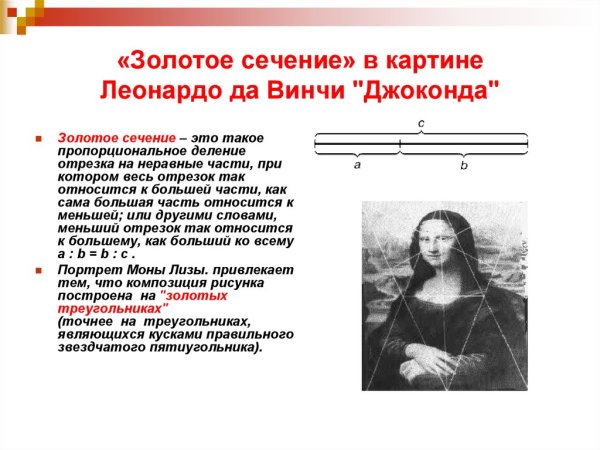 Мона Лиза золотое сечение