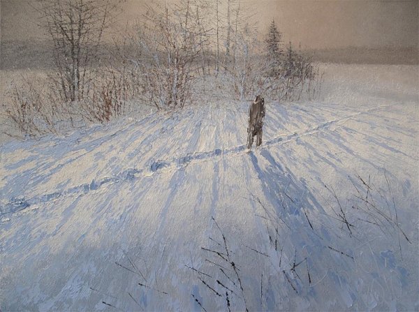 Снежное поле живопись