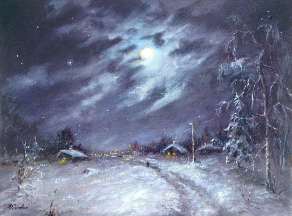 Елена Кацевал художник картины зима