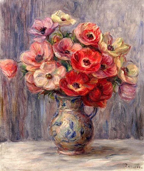 Пьер Огюст Ренуар букет анемонов