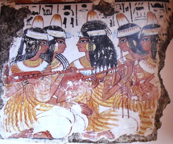 Фреска музыкантши древний Египет