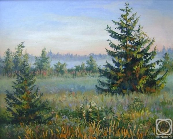 Пейзаж с елями