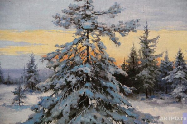 Художник Эдуард Панов в лесу. Зима