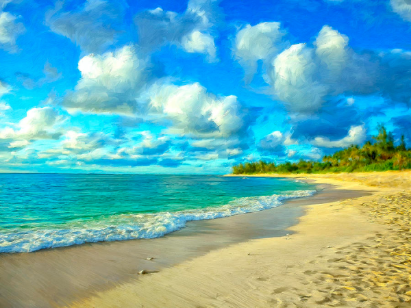 Картина пляжи у моря