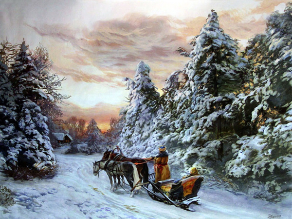 Панов Эдуард художник картины зимняя дорога