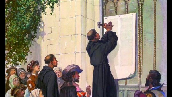 Лютер прибивает 95 тезисов