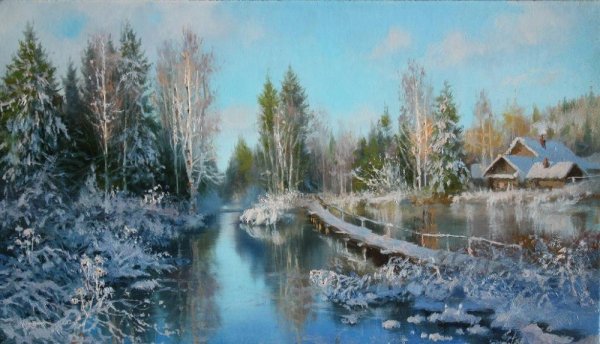 Жданов Владимир Юрьевич зимний пейзаж.