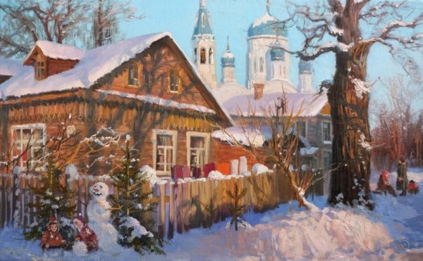 Картина русская деревня Владимир Жданов