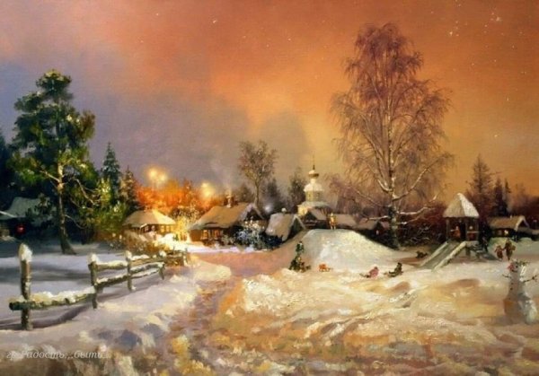 Художник Владимир Жданов зима ночь