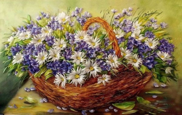 Принты для вышивки лентами