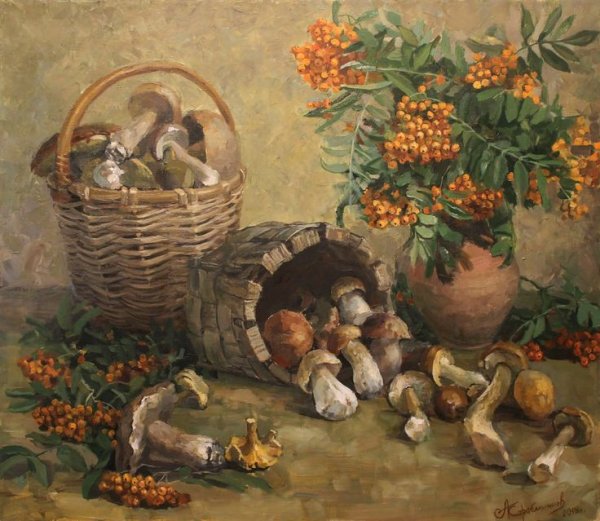 "Натюрморт с лукошком" Хруцкий