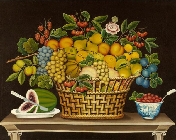 Живопись фрукты в корзине