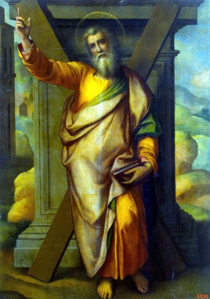 Ломтев Андрей Первозванный водружает крест