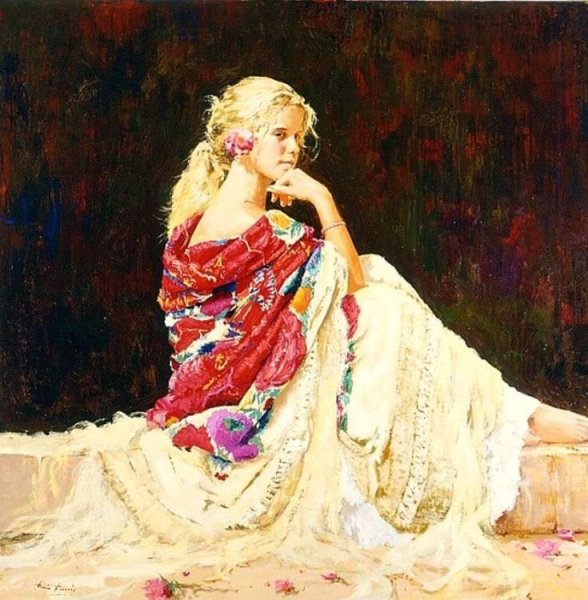 Платок в живописи