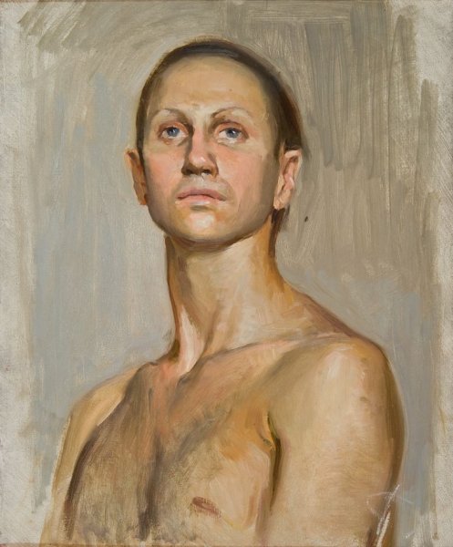 Академическая живопись гризайль голова