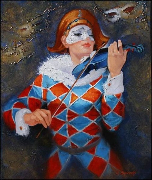 Арлекин Пьеро и Коломбина