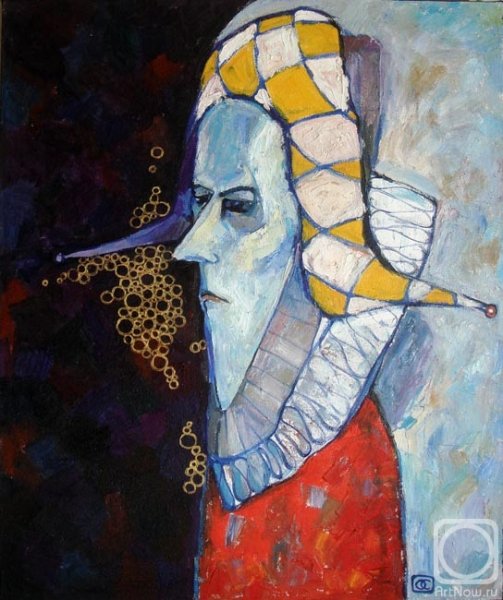 Театральный художник паяц Арлекин