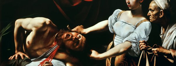 Юдифь и Олоферн картина Караваджо