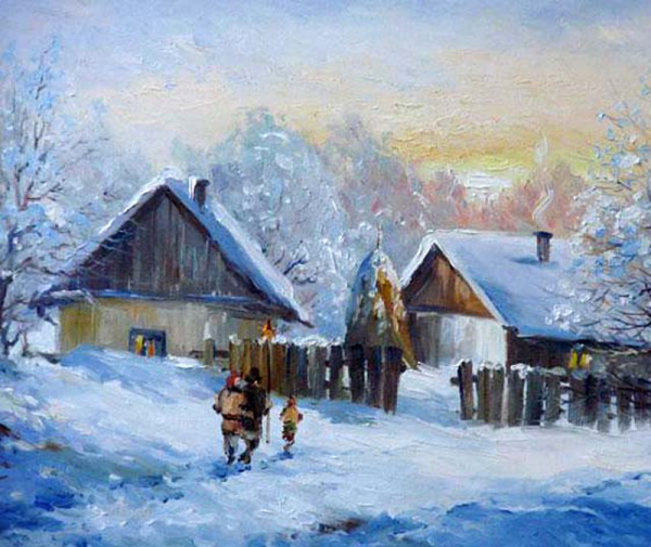 М. Павлова. Ряженые картина