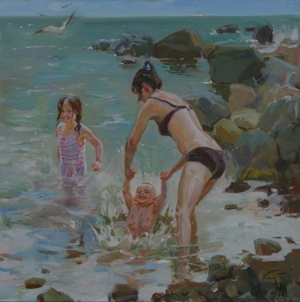 Купающиеся дети в живописи