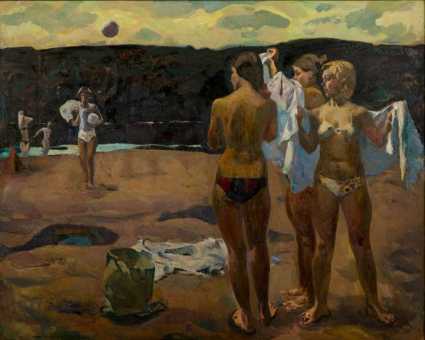 Анри Лебаск на пляже