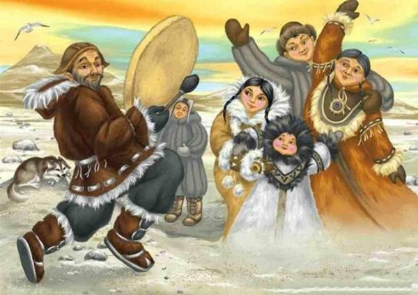 Чукотка люди иллюстрации