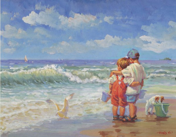 Море семья живопись