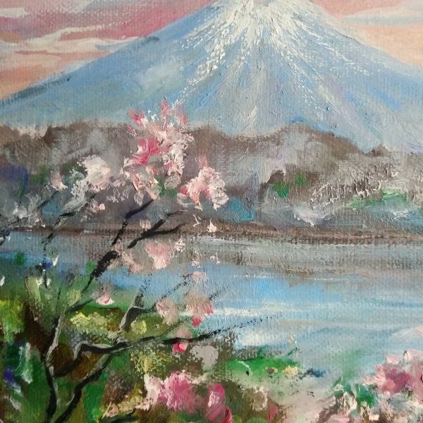 Шерстяная акварель Фудзияма