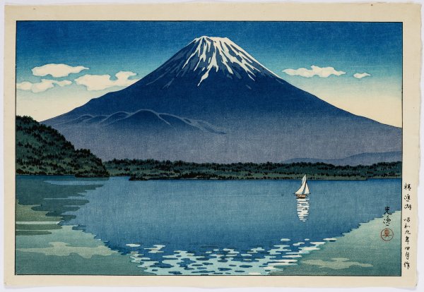 Гора Фудзи гравюра японская