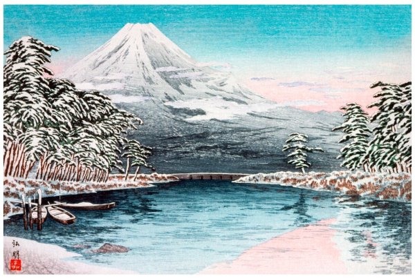 Гора Фудзияма гравюра