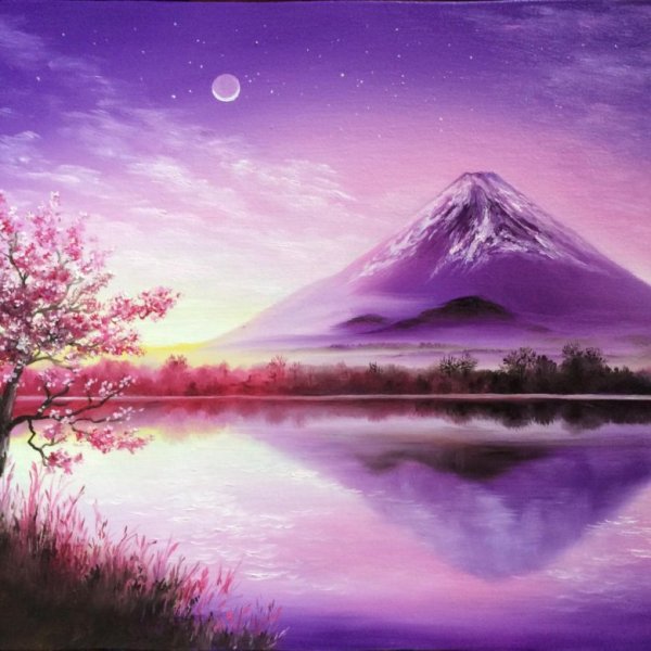 Фудзияма японская живопись масло