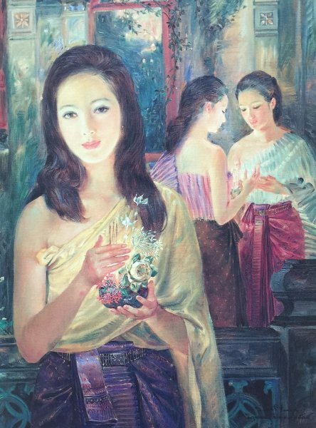 Тайский цветы в акварели