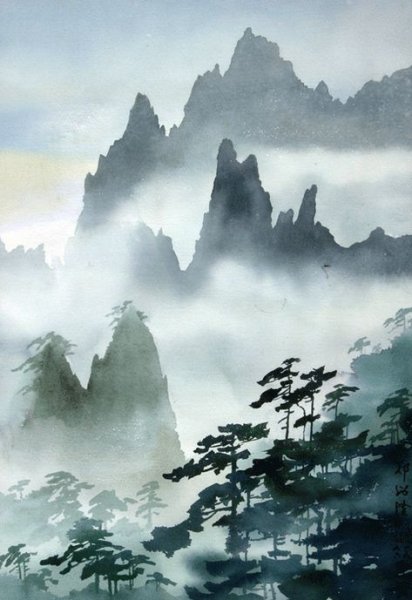 Китай горы Хуаншань Пейзажная живопись