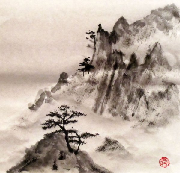 Китайская живопись гохуа горы