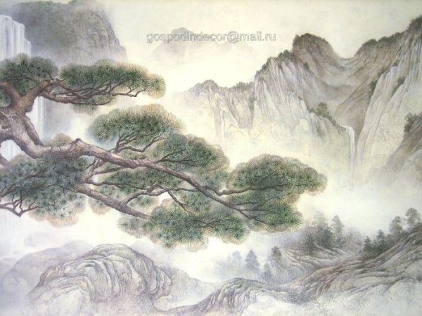 Китайские горные пейзажи роспись стен
