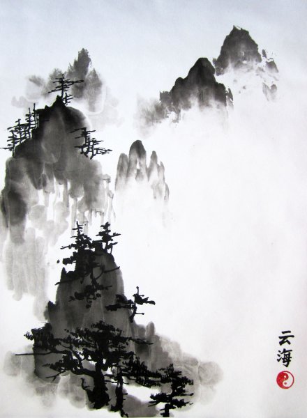 Японская живопись Усин тушью