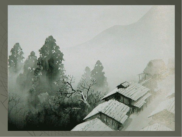 «Японская живопись тушью в стиле суйбокуга» Рюкю Саито