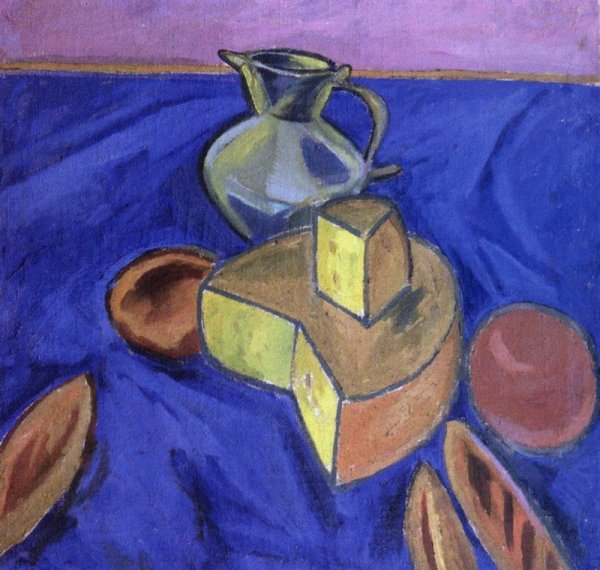 Александр Куприн "натюрморт с кофейником и синим подносом" (1914)