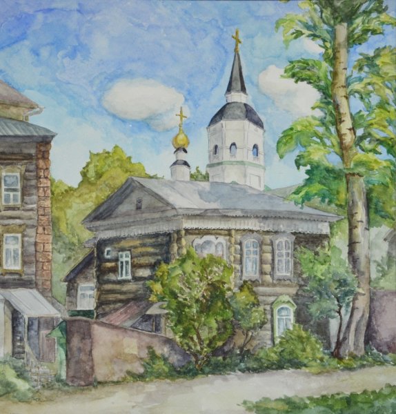 Курск Преображенский храм рисунок